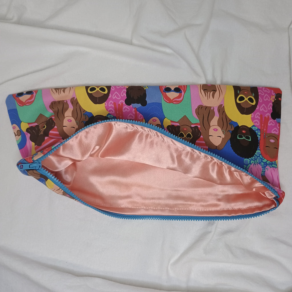 Celebrating Women Bright Blue Chunky Zip Satin Lining