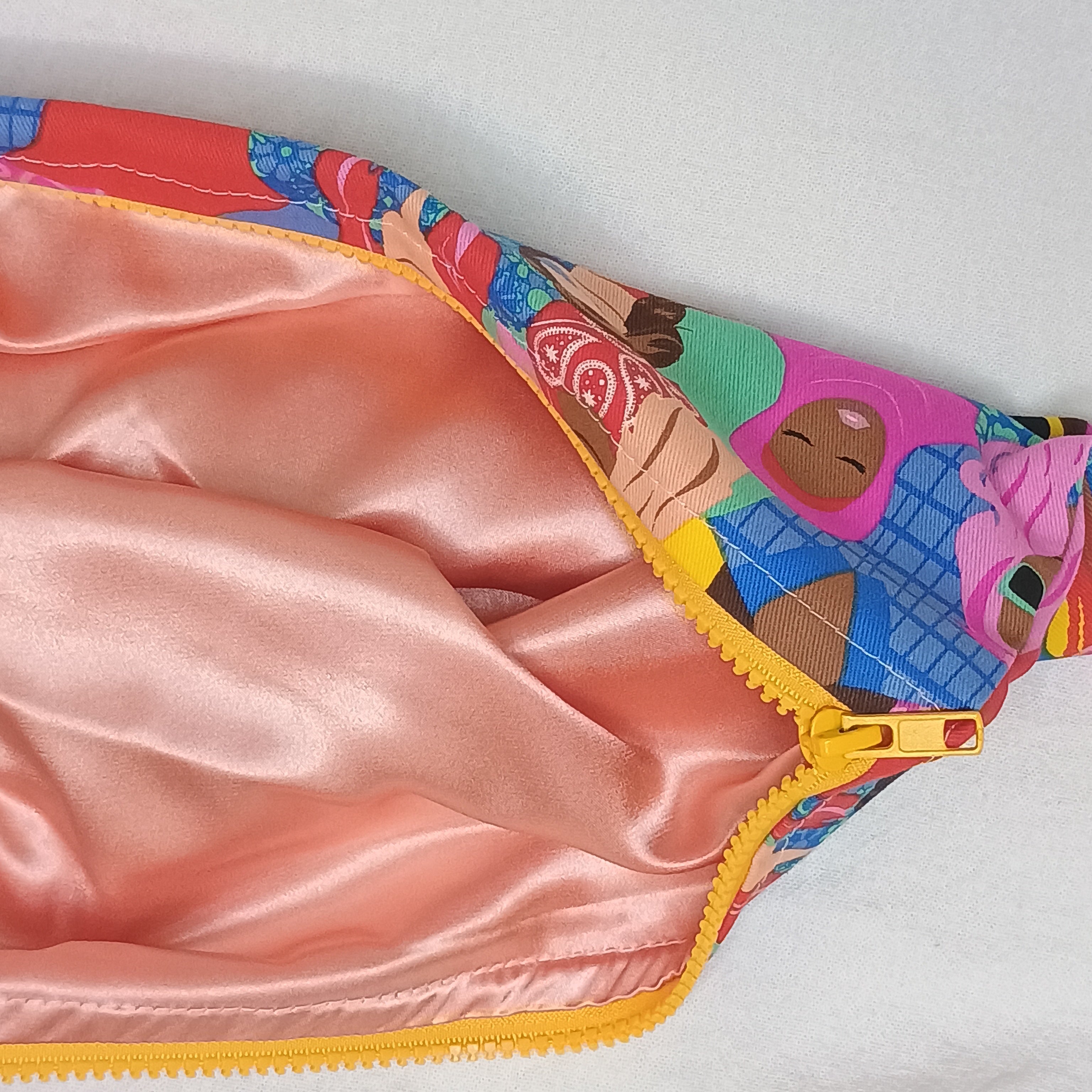 Celebrating Women Bright Yellow Chunky Zip Satin Lining